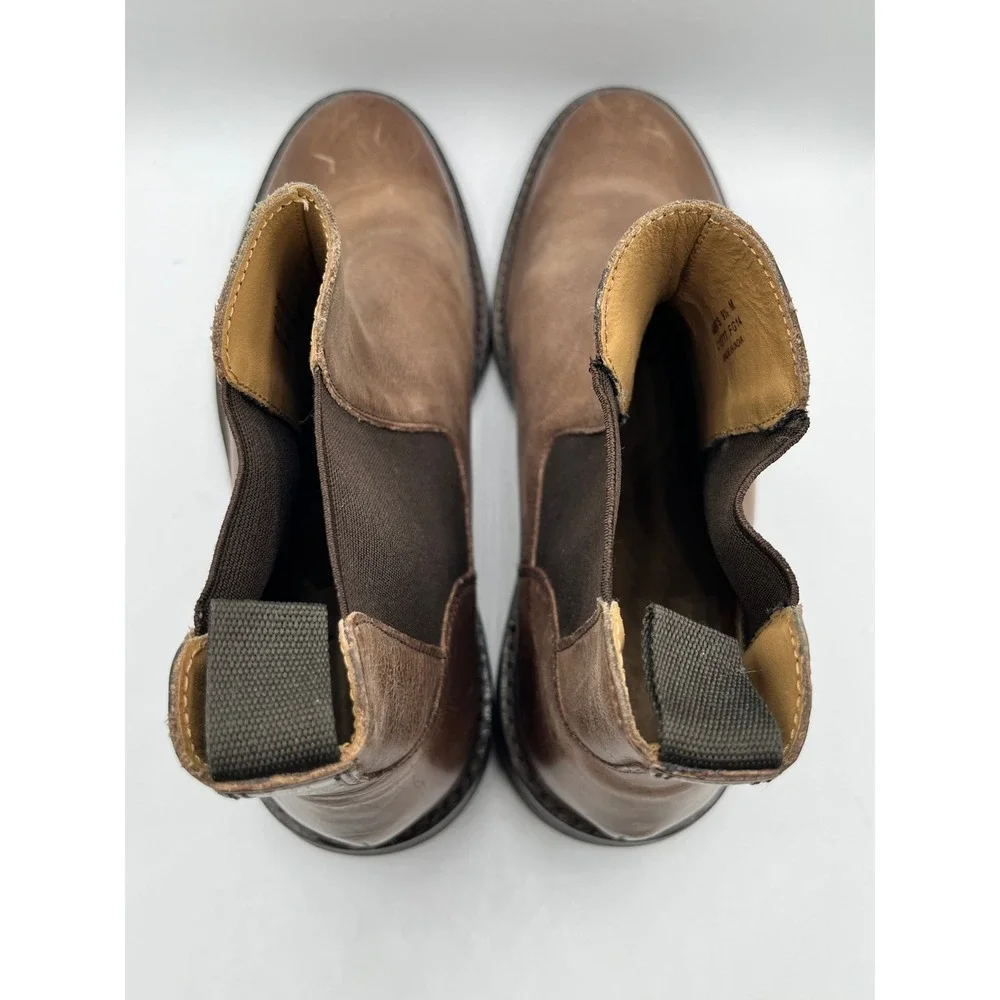 Cole Haan Men Brown Leather Chelsea Boots C12777 Distressed Lug Sole Sz 9.5 M